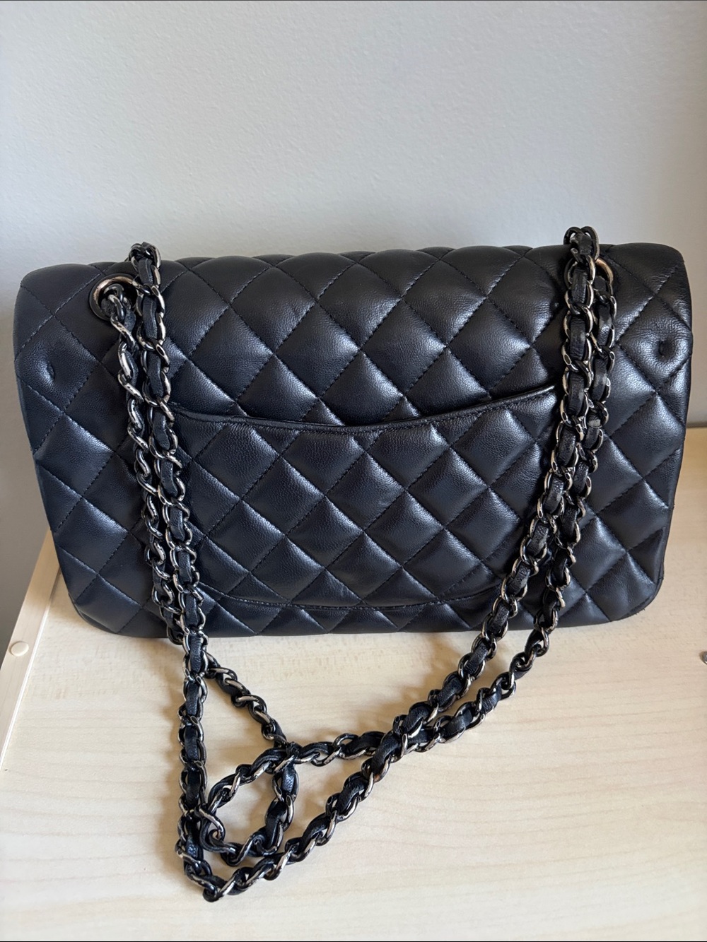 Black Quilted Chain-Handle Shoulder Bag - Brand